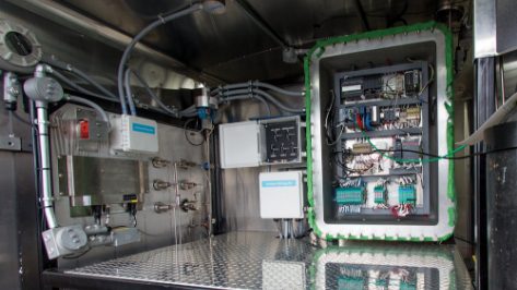 Close of view of control circuitry in a hydrogen transporter.